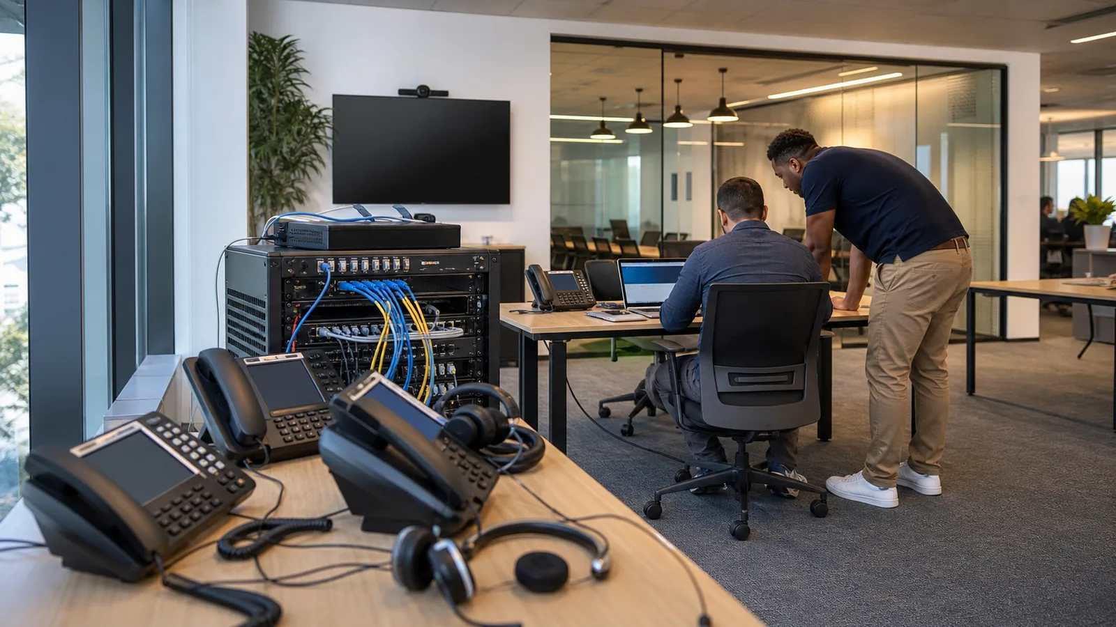 Phone Service NYC team reviewing business voice and call-flow operations requirements for AI MSP Queens — NYC Phone Service Resilience